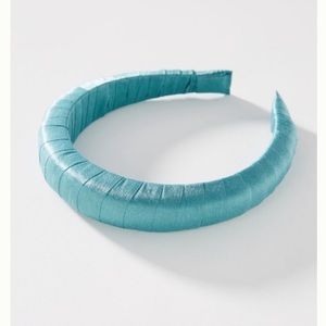 Anthropologie Turquoise Wrapped Satin Headband